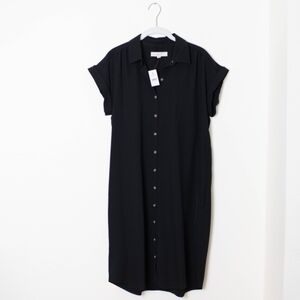 NWT LOFT Black Dolman Shirt Dress